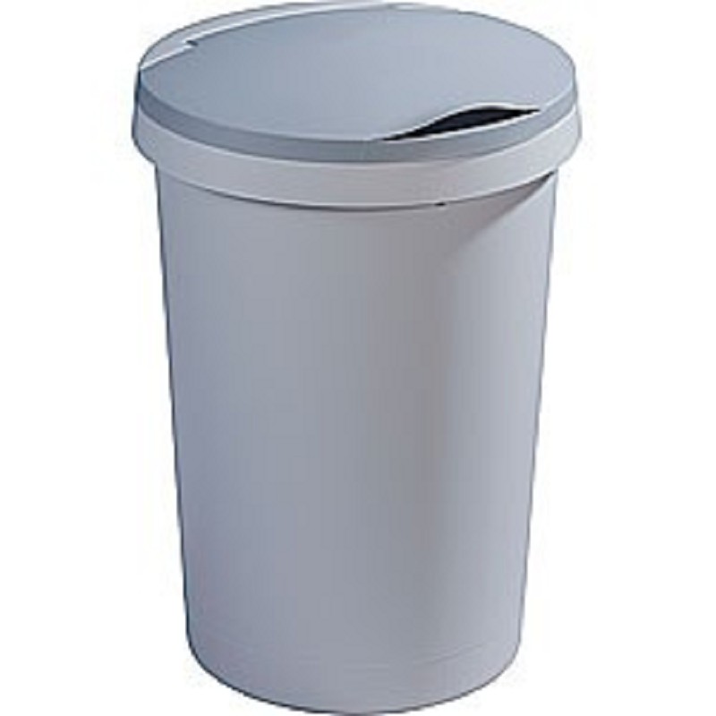 Afvalbak 45ltr Sunware Plat Deksel Grijs