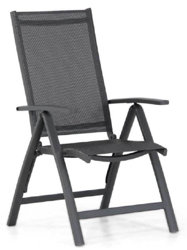Vasto standenstoel antraciet alluminium met textileen