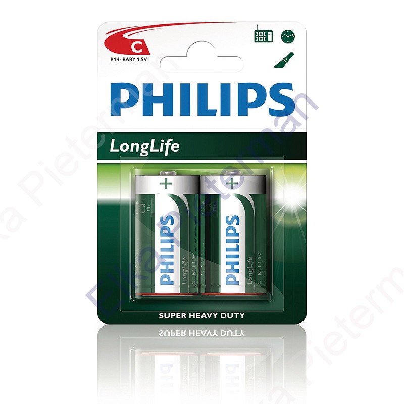 Batterij Engelse Staaf R14P Per 2 Stuks