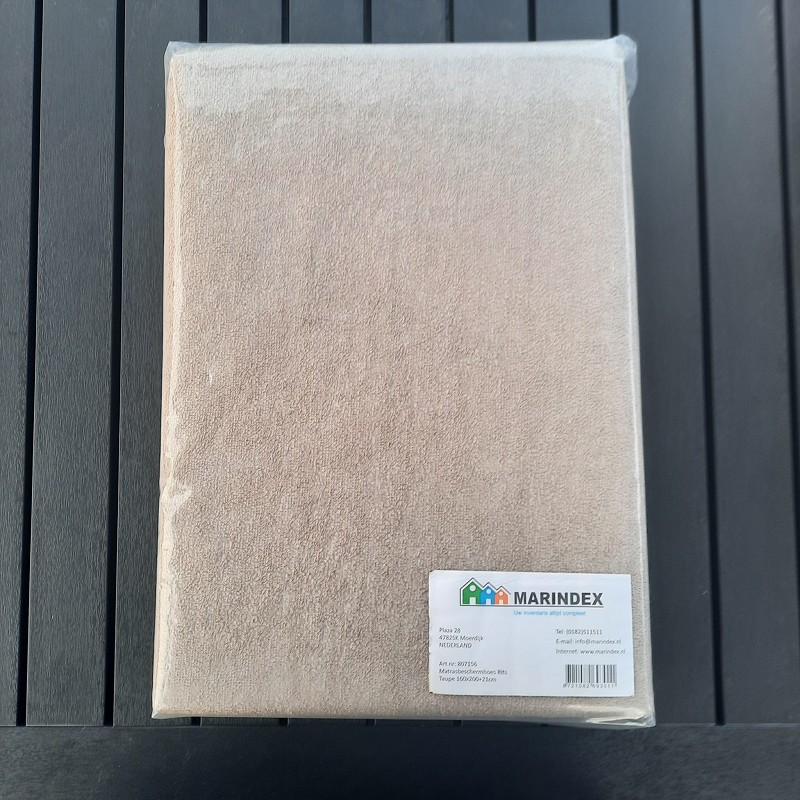 Matrasbeschermhoes 160x200x21cm Taupe PU met rits 
Pantone: Plaza Taupe
