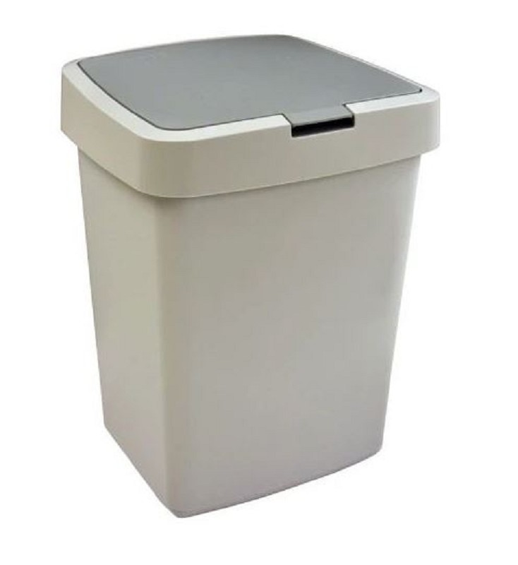 Afvalbak 10ltr Sunware Plat Delta  grijs