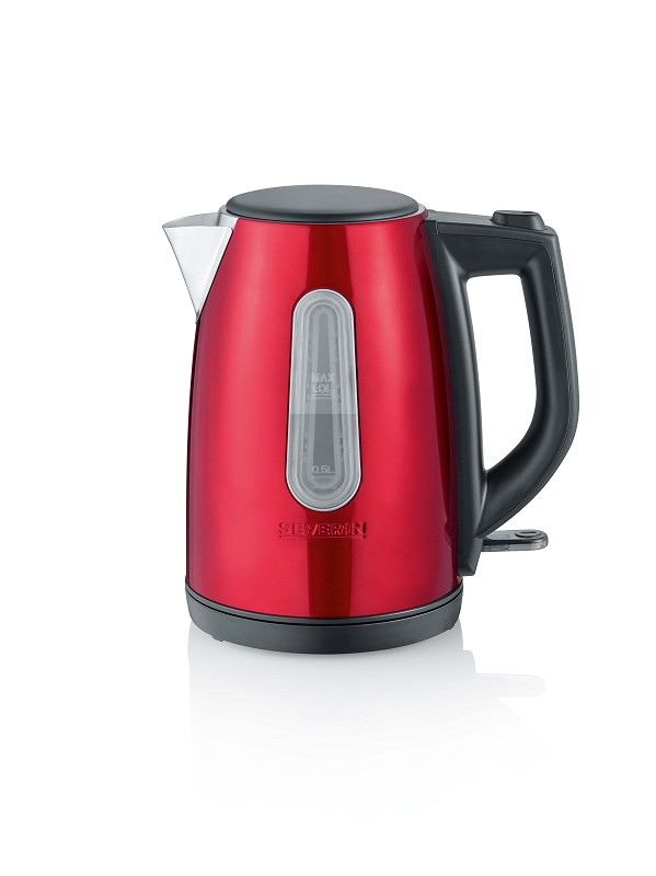 Waterkoker RVS-Zwart-Rood-Metallic