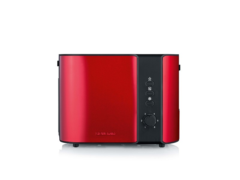 Severin Broodrooster Zwart-Rood Metallic