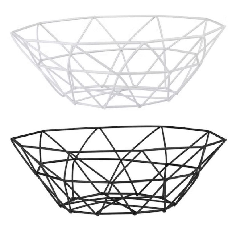 Fruitschaal 27cm zwart/wit assorti