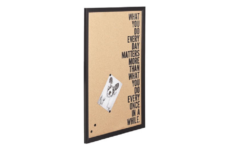 Memobord kurk hout zwart 40x60cm