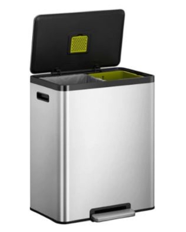 Ecocase duo pedaalemmer 30+30 L  Mat RVS
