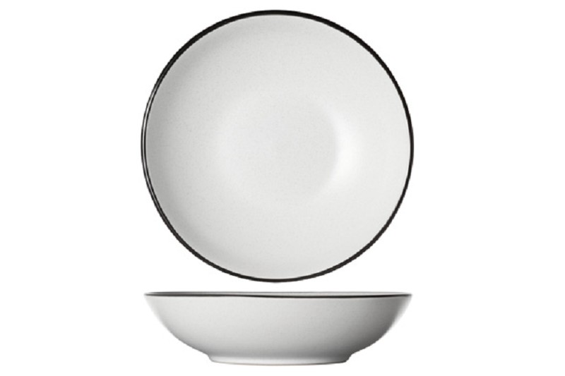 Speckle white diep bord 20cm- aardewerk.