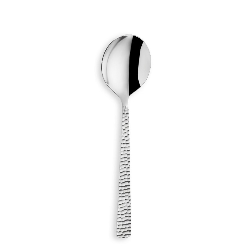 Amefa Felicity Hammered Mirror Round soup spoon / dessertlepel ronde bak