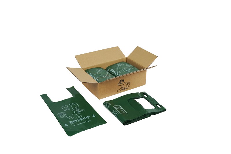 Hondenpoepzakje HDPE hengels groen doos a 2000 zakjes