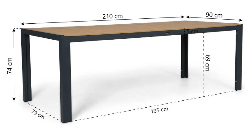 Lifestyle Creta Tuintafel 205x90